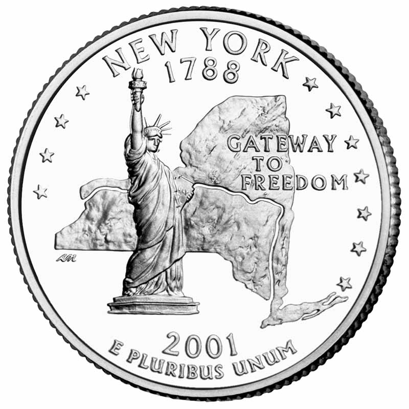 25 центов США Штат Нью-Йорк