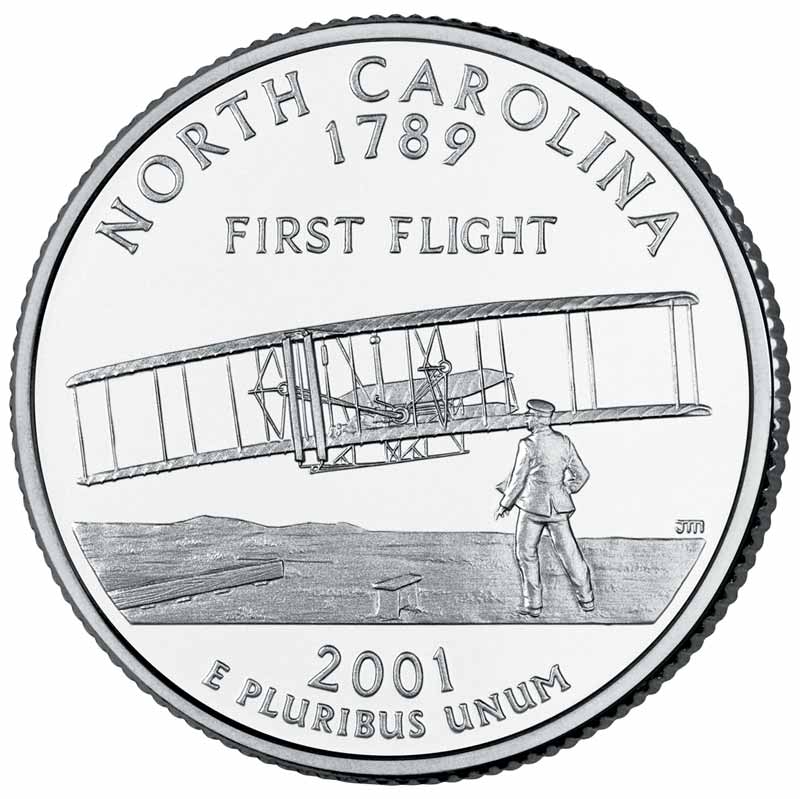 25 центов США Штат Северная Каролина