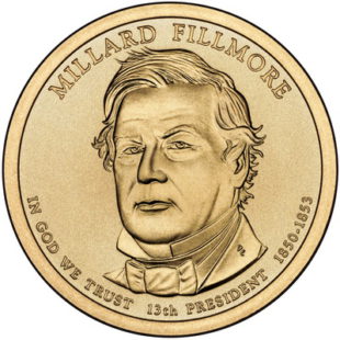 1 доллар 2010 США — Millard Fillmore (13-й президент)