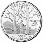 25 центов США Штат Вермонт