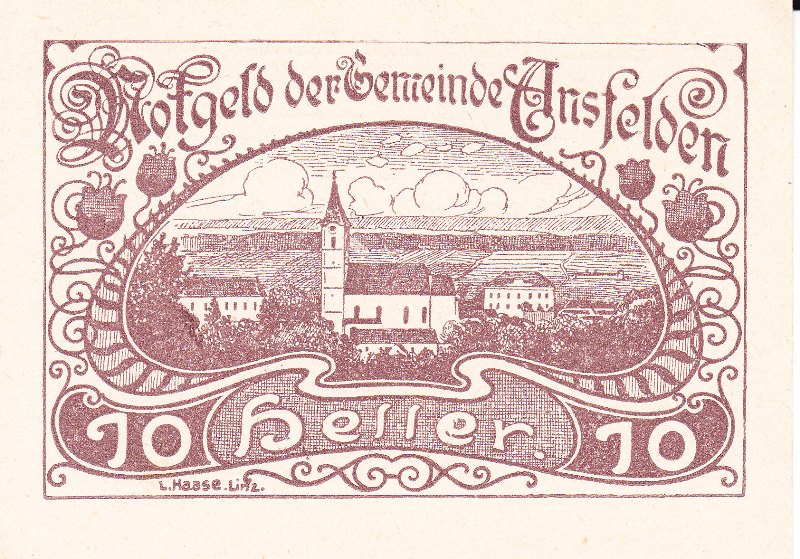 Нотгельд 10 геллеров 1920 года