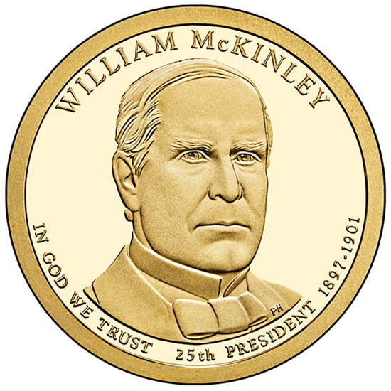 1 доллар 2013 года Уильям Мак-Кинли ( William McKinley ) ( 25-й президент )