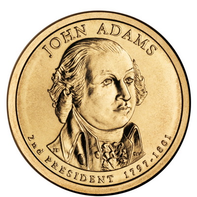 1 доллар 2007 США — John Adams (2-й президент)