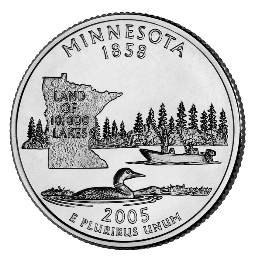 25 центов США Штат Миннесота