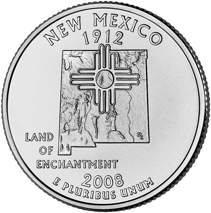 25 центов США Штат Нью-Мексико