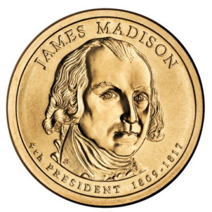 1 доллар 2007 США — James Madison (4-й президент)