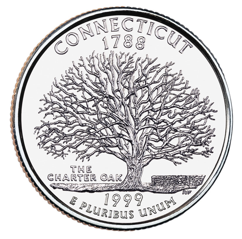25 центов США Штат Коннектикут
