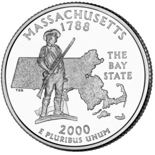 25 центов США Штат Массачусетс