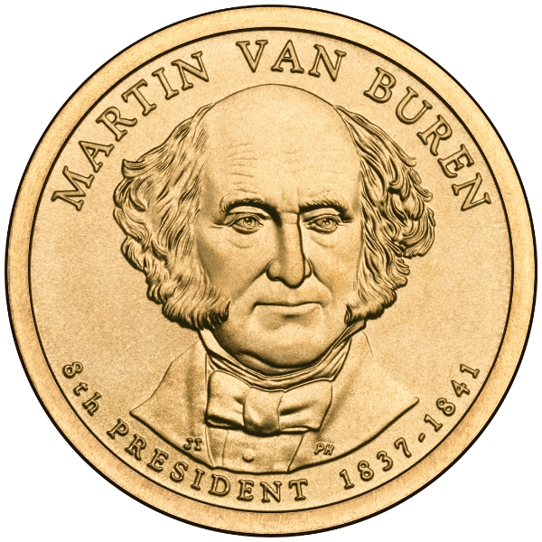 1 дoллaр 2008 США — Martin Van Buren (8-й прeзидeнт)