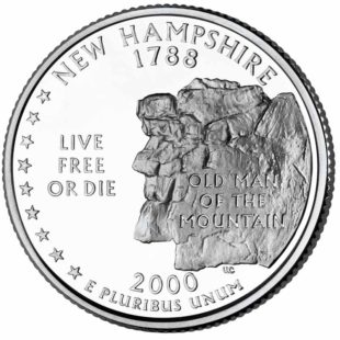 25 центов США Штат Нью-Гэмпшир