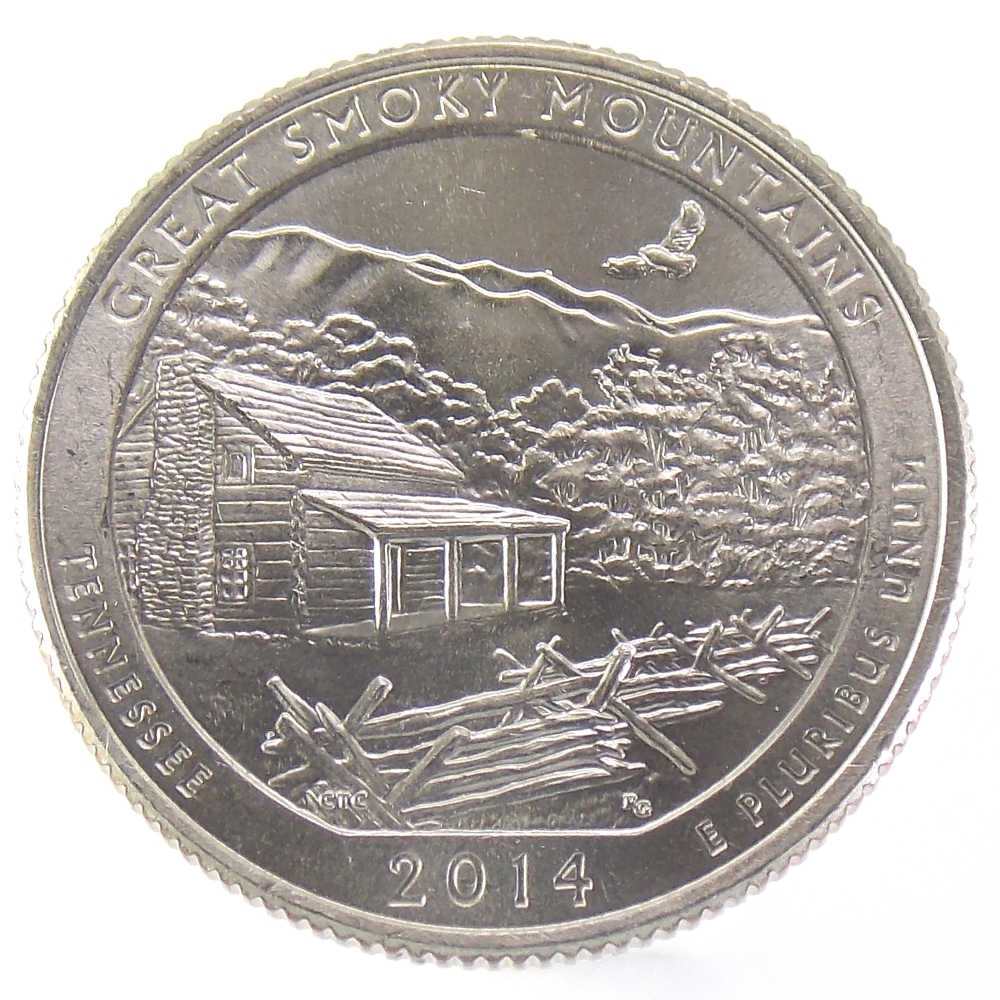25 центов США 2014 г. «Национальный парк Грейт-Смоки-Маунтинс»