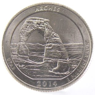 25 центов США 2014 г. «Национальный парк Арчес»