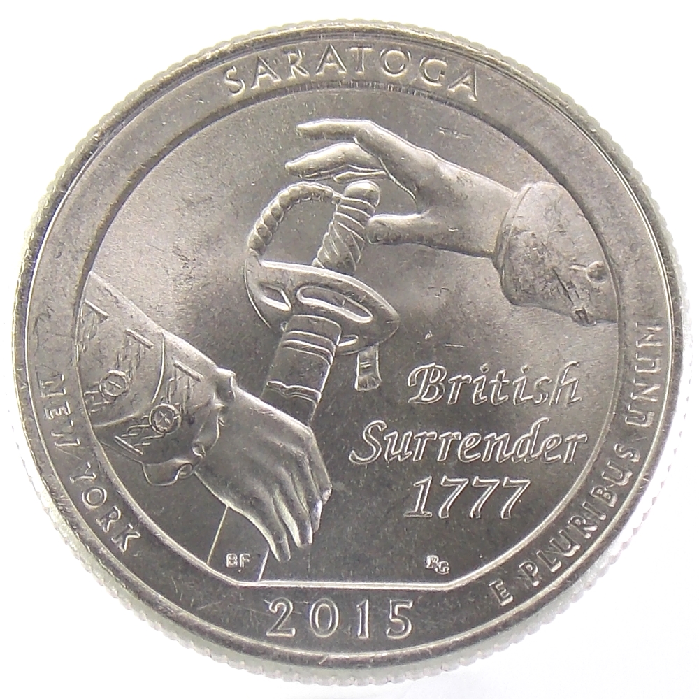 25 центов США 2015 г. «Национальный исторический парк Саратога»