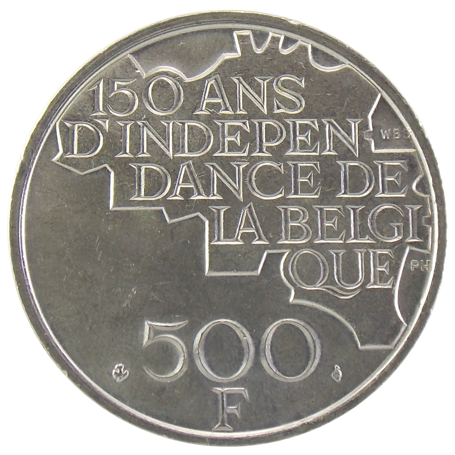 Бельгия. 500 франков 1980 г. «150 лет независимости Бельгии»