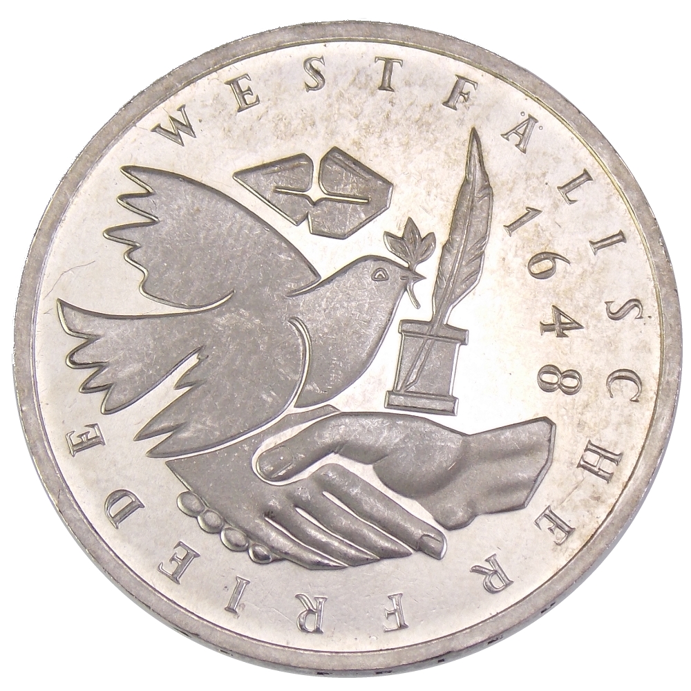 10 марок 1998 г. «350 лет подписания Вестфальского Мирного Договора» J