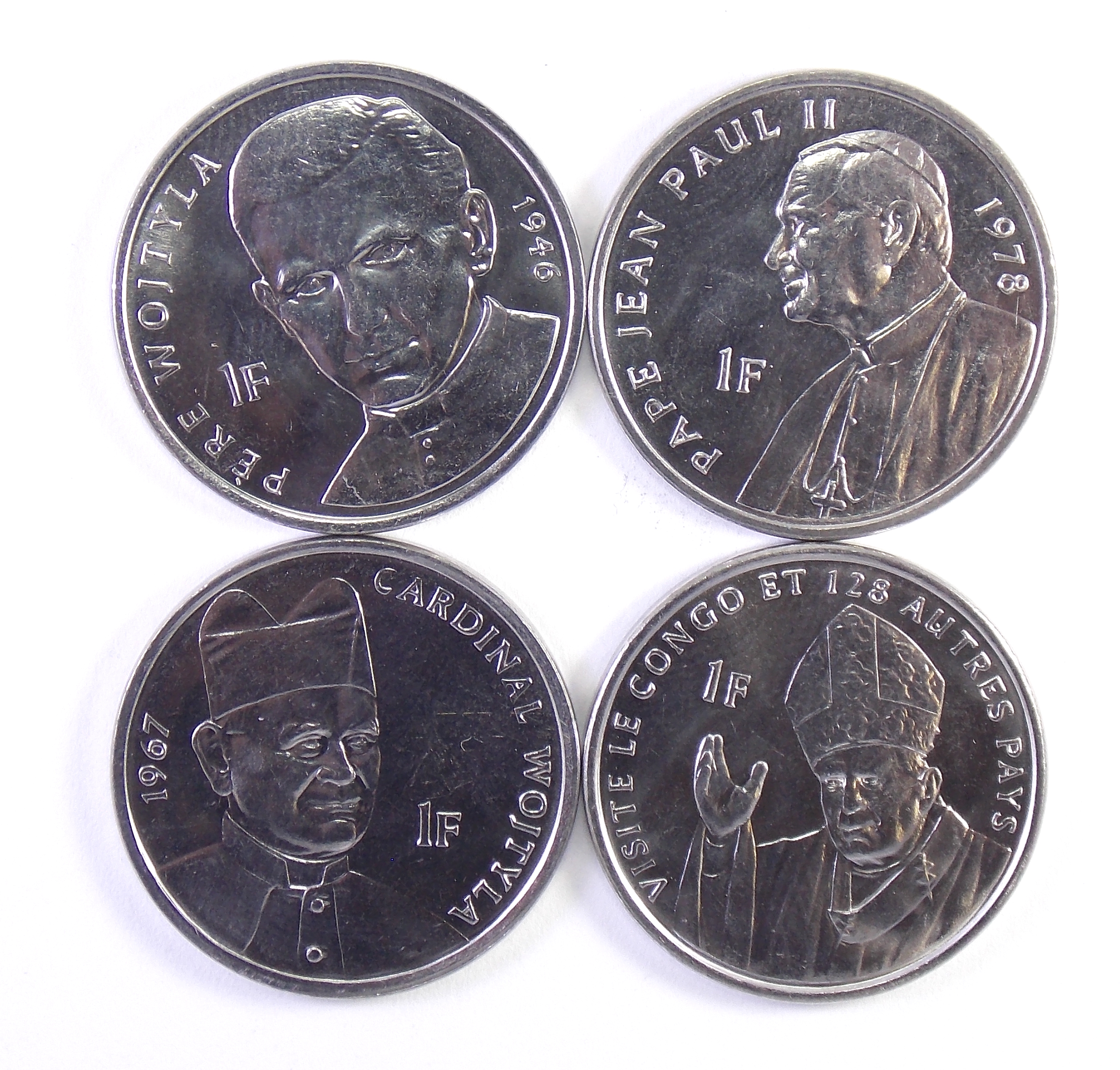 Республика Конго. Набор монет 2004 г. «Папа Римский»