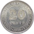 Британская Малайя. 20 центов 1939 г.