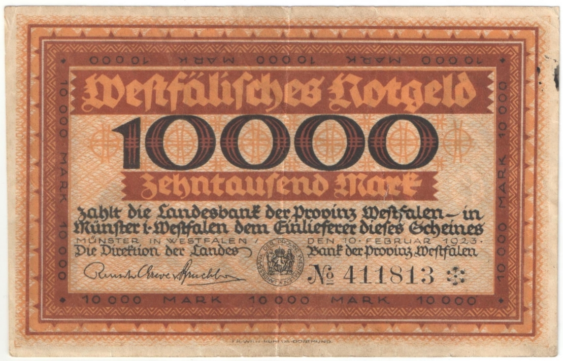 Германия. 10000 марок 1923 г.