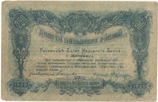 Бона 250 рублей 1920 года Житомир арт 33356