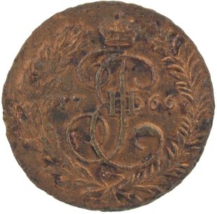 2 копейки 1766 года ММ арт 33359